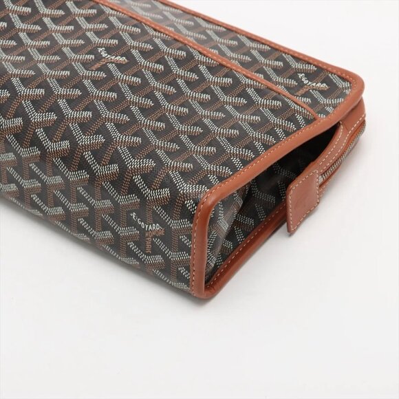 Goyard Juvance MM PVCx leather Clutch bag Brown - Picture 3 of 9